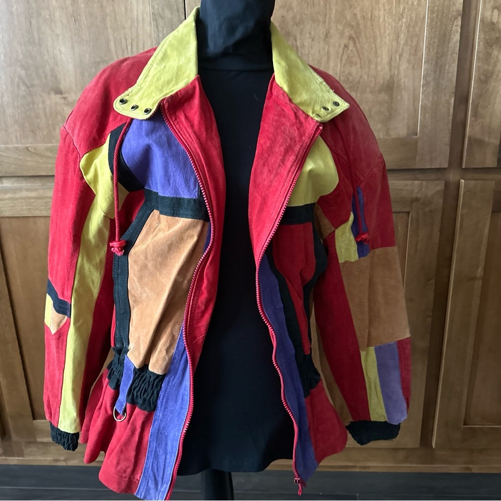Don’t Stop || vintage 100% suede patchwork boxy jacket